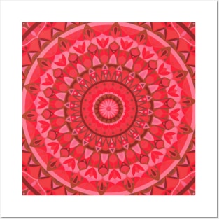Color Wheel - Red Base Mandala Posters and Art